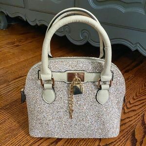 ALDO handbag ivory and glitter